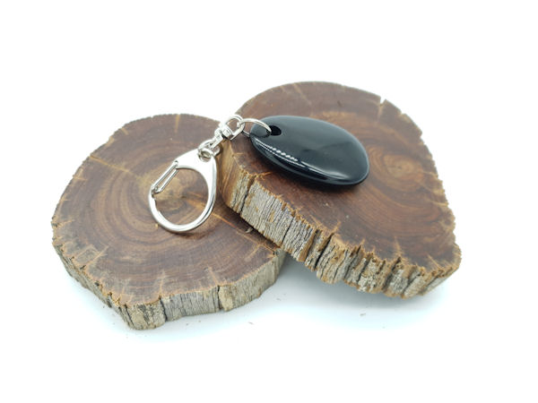 Black Obsidian Key Ring